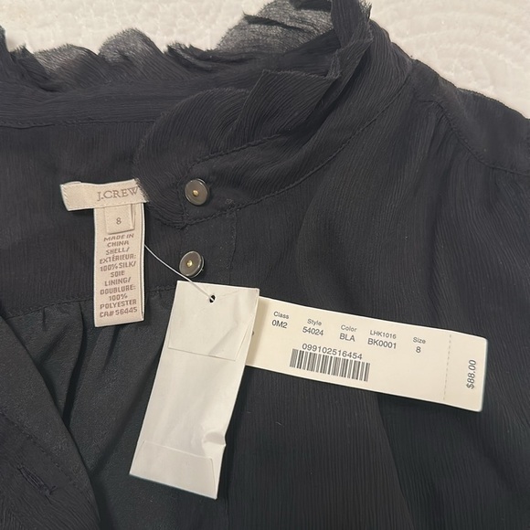 NWT J.CREW ‘Natasha Silk Ruffle Sleeveless Blouse’ 100% Silk Top Size 8 - Picture 8 of 13